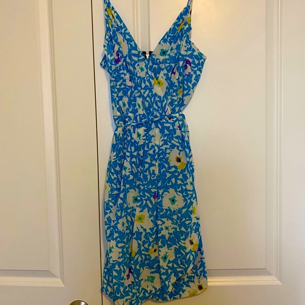 Yumi Kim Jayne Silk Floral Dress Blue Multi Floral XS
